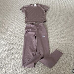 New Balance Taupe Leggings and Matching Top